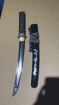 Unsharpened Gold Chrysanthemum Collector Wakizashi — Copper Fittings — workshop video thumbnail