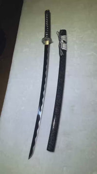 Unsharpened Cloud-Dragon Collector Katana — 5160 Spring Steel, Copper-Alloy Fittings — workshop video thumbnail