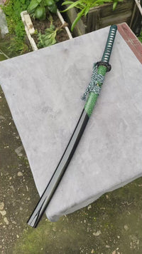 Unsharpened Hira-Zukuri Katana for Display – Silver Dragon Fittings — workshop video thumbnail