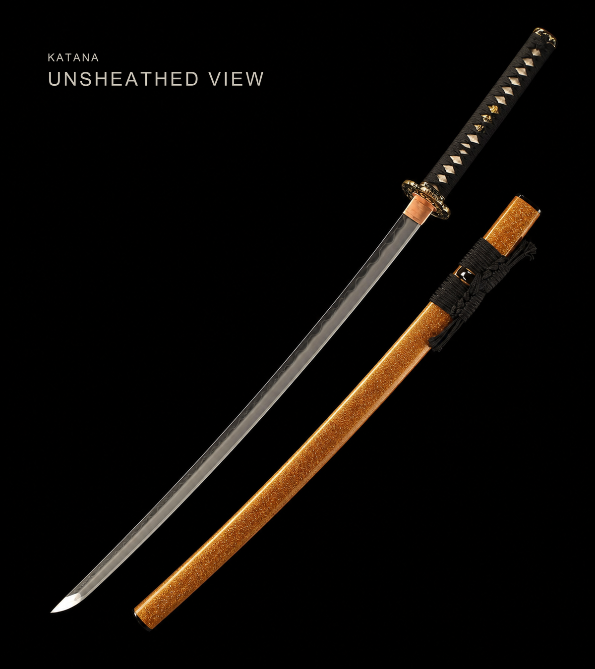 Gilded Sanmai Katana — Clay-Tempered 1050, Stingray Saya — catalogue view 1