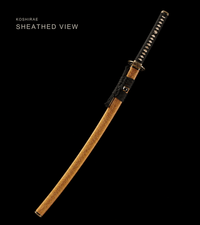 Unsharpened Gilded Sanmai Katana — Clay-Tempered 1050, Stingray Saya — gallery image 2