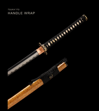 Unsharpened Gilded Sanmai Katana — Clay-Tempered 1050, Stingray Saya — gallery image 6