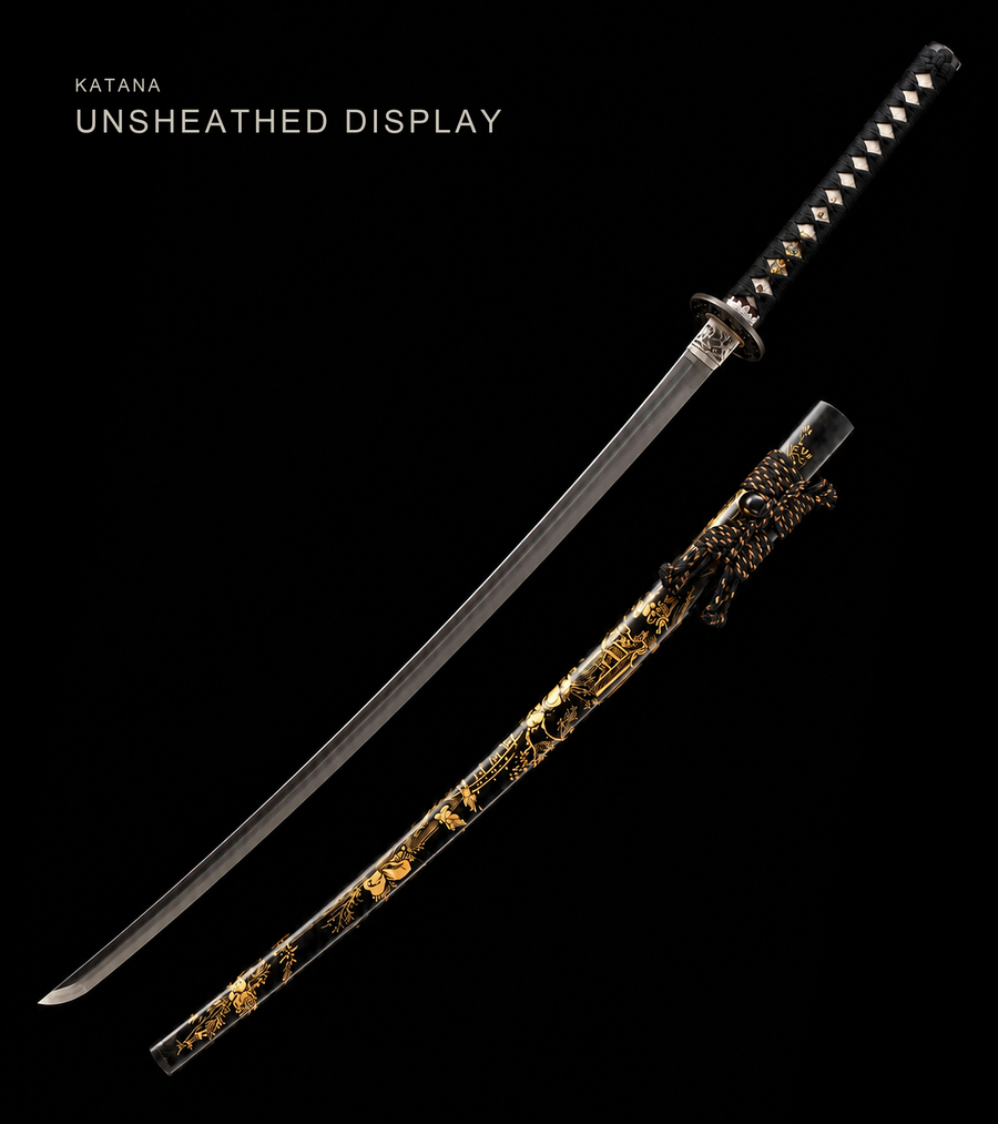 Gilded Ronin Katana — Clay-Tempered T10, Hand-Painted Saya — catalogue view 1