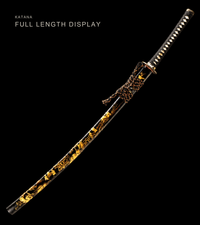 Unsharpened Gilded Ronin Katana — Clay-Tempered T10, Hand-Painted Saya — gallery image 2