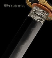 Unsharpened Gilded Ronin Katana — Clay-Tempered T10, Hand-Painted Saya — gallery image 3