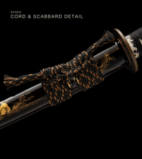 Unsharpened Gilded Ronin Katana — Clay-Tempered T10, Hand-Painted Saya — gallery image 5
