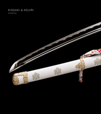 Unsharpened Sakura Tachi — Mirror-Polished T10, Two-Tone Copper Fittings — gallery image 8