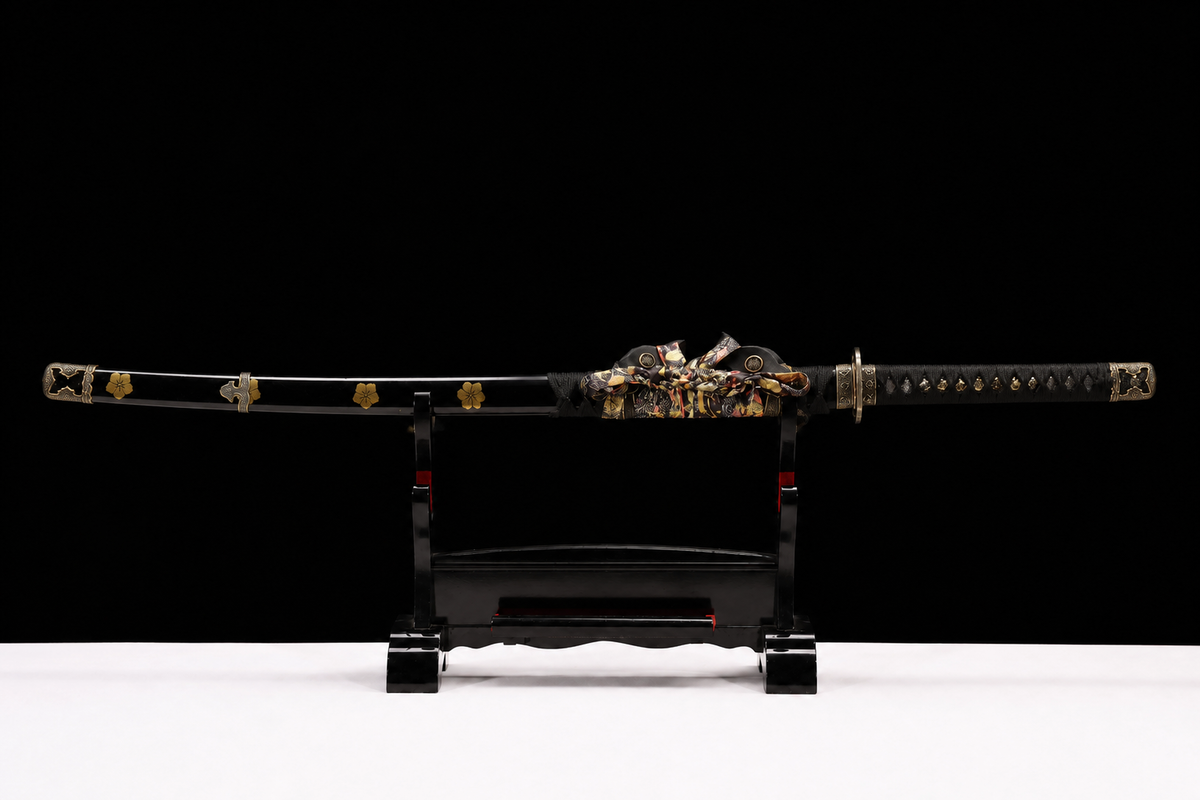 Deep-Curve Tachi — Mirror-Polished, Zinc-Alloy Fittings — sheathed, full length