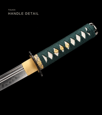 Unsharpened U-no-Kubi Wakizashi — Clay-Tempered T10, Copper Habaki — gallery image 5