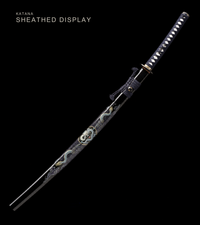 Unsharpened Cloud Dragon Katana — 65Mn Manganese Steel, Lacquered Saya — gallery image 2
