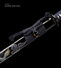 Unsharpened Cloud Dragon Katana — 65Mn Manganese Steel, Lacquered Saya — gallery image 4