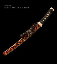Unsharpened Fire-Kanji Collector Wakizashi — Clay-Tempered T10, Copper Fittings — gallery image 2
