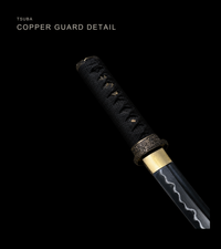 Unsharpened Gold Chrysanthemum Collector Wakizashi — Copper Fittings — gallery image 3
