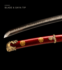 Unsharpened Suanni Deep-Curve Collector Tachi — Copper Fittings, True Yokote — gallery image 6