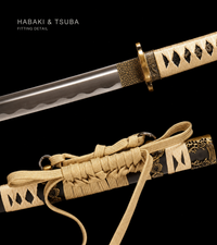 Unsharpened Water Dragon Collector Tachi — 1060 Carbon Steel, Blackened Iron Saya — gallery image 5