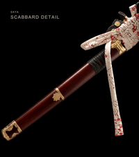 Unsharpened Twisted-Grain Chrysanthemum Collector Tachi — Folded T8, Rosewood Saya — gallery image 5