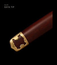 Unsharpened Twisted-Grain Chrysanthemum Collector Tachi — Folded T8, Rosewood Saya — gallery image 7