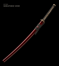 Unsharpened Night Owl Collector Katana — Mirror-Polished 5160, Wild Rayskin — gallery image 2