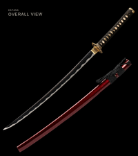 Unsharpened Night Owl Collector Katana — Mirror-Polished 5160, Wild Rayskin — gallery image 5