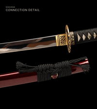 Unsharpened Night Owl Collector Katana — Mirror-Polished 5160, Wild Rayskin — gallery image 6