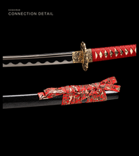 Unsharpened Wave Dragon Collector Katana — Mirror-Polished 5160, Bo-Hi and True Yokote — gallery image 5