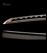 Unsharpened Wave Dragon Collector Katana — Mirror-Polished 5160, Bo-Hi and True Yokote — gallery image 6