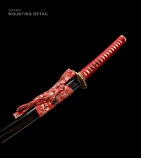 Unsharpened Wave Dragon Collector Katana — Mirror-Polished 5160, Bo-Hi and True Yokote — gallery image 7