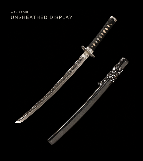 Basin Dragon Wakizashi — Clay-Tempered T10, Hammered Finish — catalogue view 1