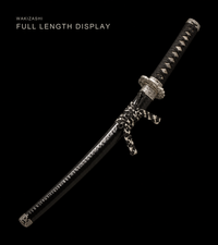 Unsharpened Basin Dragon Collector Wakizashi — Clay-Tempered T10, Hammered Finish — gallery image 2