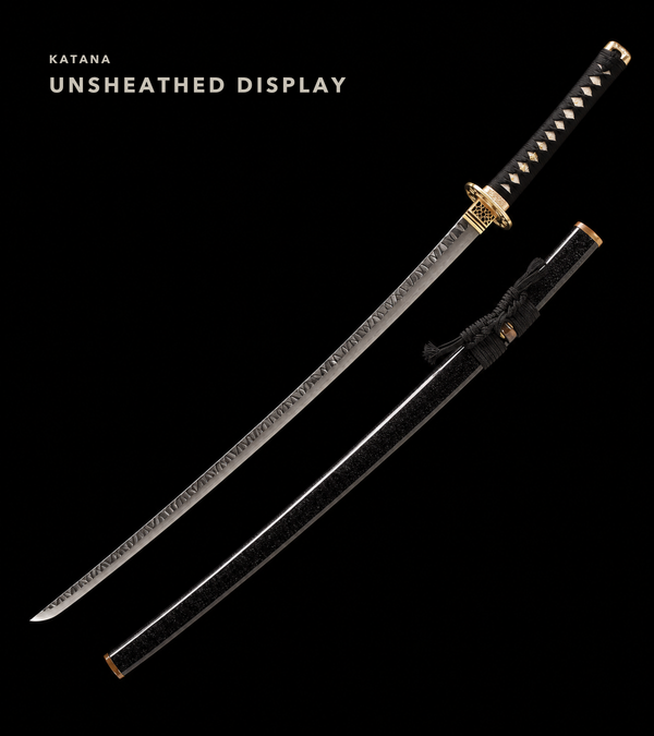 Dragon Maw Katana — Clay-Tempered T10, Hammered Finish, Horn Saya — catalogue view 1