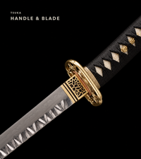 Unsharpened Dragon Maw Collector Katana — Clay-Tempered T10, Hammered Finish, Horn Saya — gallery image 4