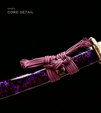 Unsharpened Violet Flame Wakizashi — Mirror-Polished Steel, Copper Fittings — gallery image 6
