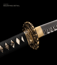 Unsharpened Eagle Eye Collector Katana — T1095, Hammered Finish, Copper Fittings — gallery image 3