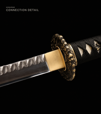 Unsharpened Eagle Eye Collector Katana — T1095, Hammered Finish, Copper Fittings — gallery image 5