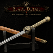 Tiger Head Tang Saber Miniature Dao - close-up detail - MythArc collectible