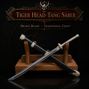Tiger Head Tang Saber Miniature Dao - blade detail - MythArc collectible