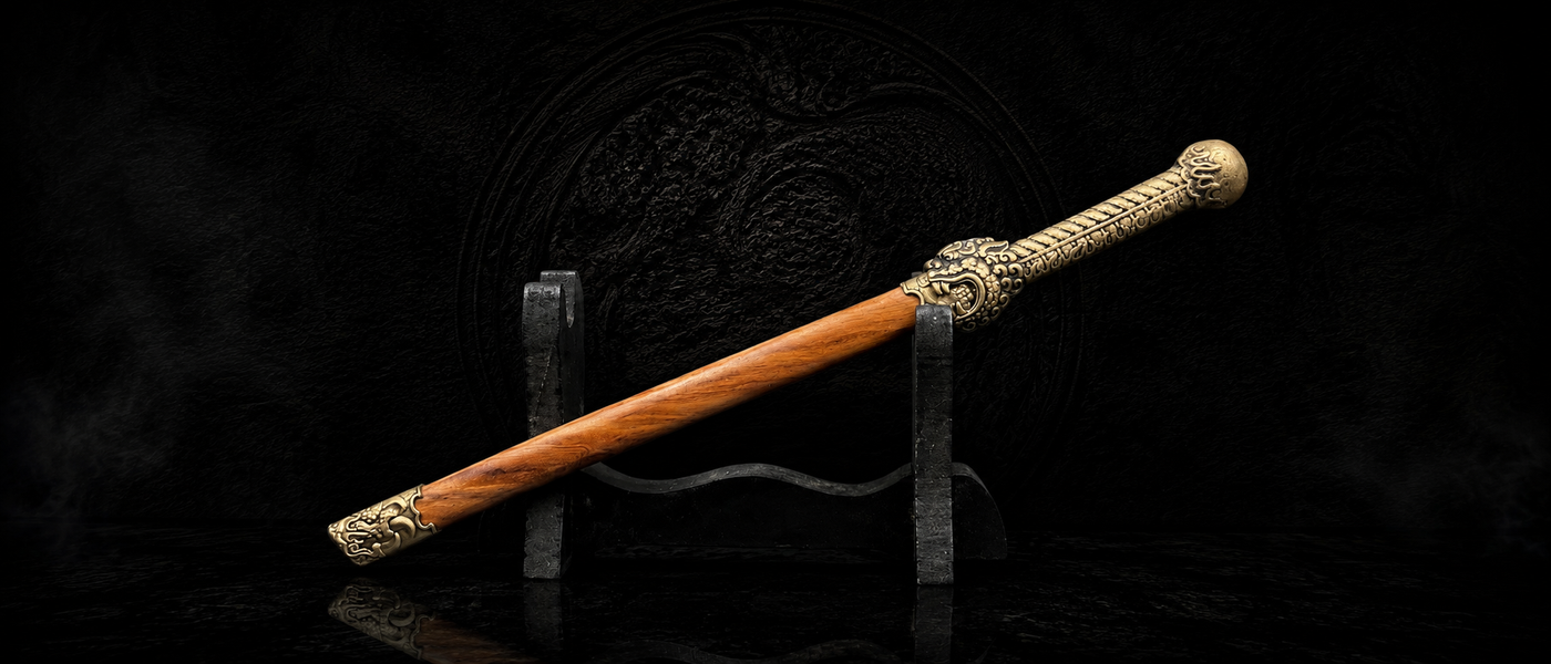 Tiger Head Tang Saber Miniature Dao - lifestyle shot - MythArc collectible